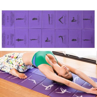 YM15C Portable Travel Thick Fold Yoga Pad Student Nnap Mat, Thickness: 5mm (Purple Print)