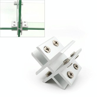 Cross-type Aluminum Alloy Glass Combination Clamp Cabinet Partition Fixing Clip, Cliped 10-12mm