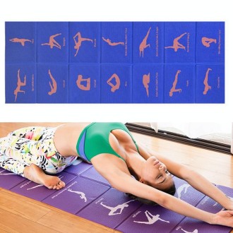 YM15C Portable Travel Thick Fold Yoga Pad Student Nnap Mat, Thickness: 8mm (Blue Print) 