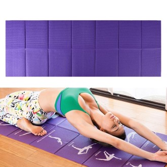 YM15C Portable Travel Thick Fold Yoga Pad Student Nnap Mat, Thickness: 8mm (Purple) 