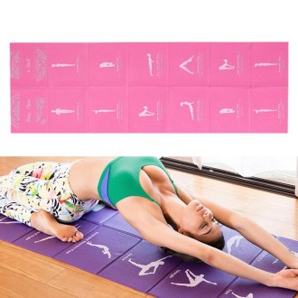 YM15C Portable Travel Thick Fold Yoga Pad Student Nnap Mat, Thickness: 5mm (Light Rose Red Print)   