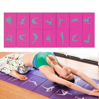 YM15C Portable Travel Thick Fold Yoga Pad Student Nnap Mat, Thickness: 8mm (Rose Red Print)