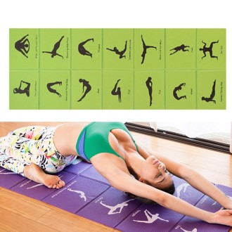 YM15C Portable Travel Thick Fold Yoga Pad Student Nnap Mat, Thickness: 8mm (Grass Green Print) 