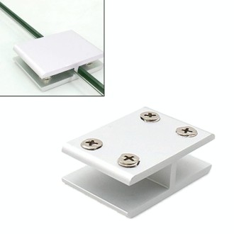 Aluminum Alloy Glass Combination Clamp Cabinet Partition Fixing Clip, 180 degrees Cliped 8-10mm