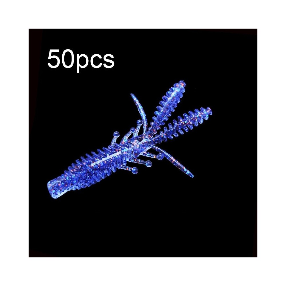 50pcs Small Reverse Threaded Floating Inverted Shrimp Bait(Navy)