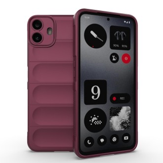 For Nothing CMF Phone 1 Magic Shield TPU + Flannel Phone Case(Wine Red)