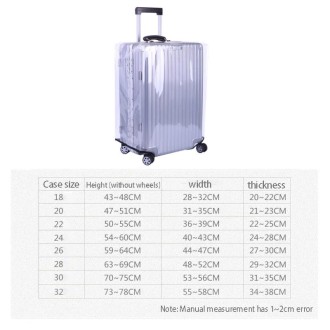 20 Inch Rimless Transparent Waterproof PVC Trolley Suitcase Cover Dustproof Protective Cover