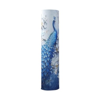 Elastic Cloth Cabinet Type Air Conditioner Dust Cover, Size:175 x 40cm(Blue Peacock)