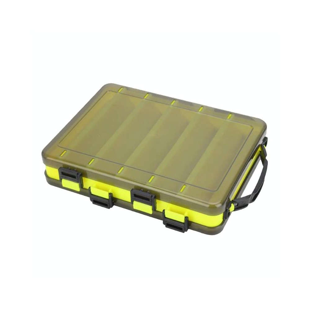 HB327 14 Grids Double Side Luya Tool Box Translucent Bait Organizer(Yellow)