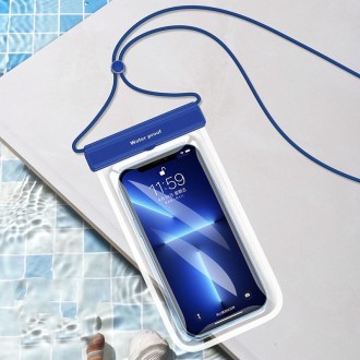 Swimming Diving Transparent TPU Dustproof and Waterproof Mobile Phone Bag(Sapphire Blue)