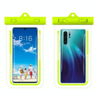 2PCS Diving Swimming Transparent TPU Mobile Phone Waterproof Case(Tender Green)