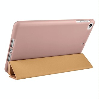 For iPad mini 5 / 4 / 3 / 2 / 1 3-folding TPU Horizontal Flip Leather Tablet Case with Holder(Gold)