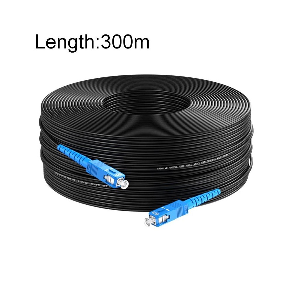 Triple Steel Wire Long Range Outdoor Fiber Optic Drop Cable Patch Jumper with SC Connector, Cable Length: 300m