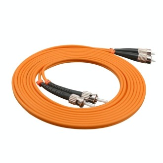 FC-ST Dual-Core Multi Mode Fiber Optic Jumper,Length: 3m