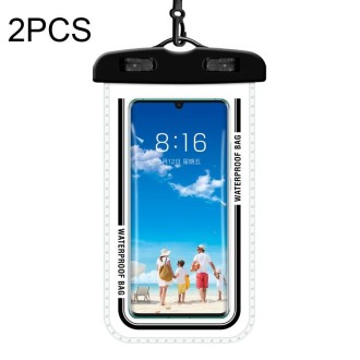 2 PCS Transparent Waterproof Cell Phone Case Swimming Cell Phone Bag Black