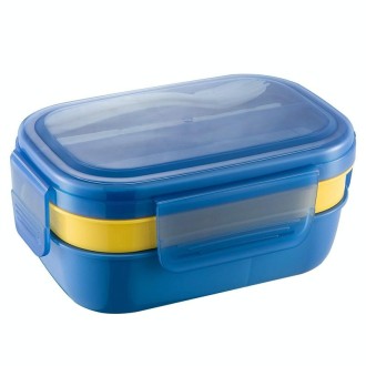 1900ML Large Capacity Microwave Children Sealed Compartment Lunch Box(Blue)