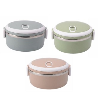 Single-Layer 0.7L Stainless Steel Insulation Container Lunch Box Food Bento Box(Random Color Delivery)