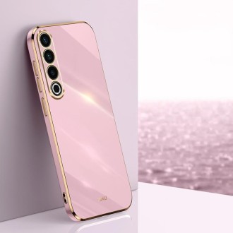 For Meizu 20 Pro 5G XINLI Straight 6D Plating Gold Edge TPU Phone Case(Cherry Purple)