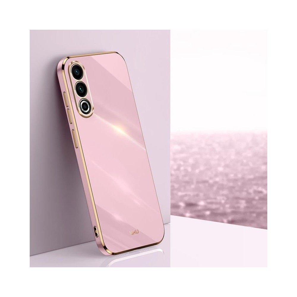 For Meizu 20 5G XINLI Straight 6D Plating Gold Edge TPU Phone Case(Cherry Purple)