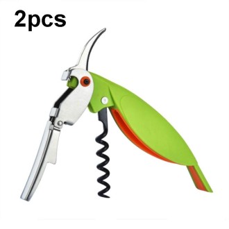 2pcs Parrot Shape Wine Bottle Opener Plastic Bottle Opener(Color Random Delivery)