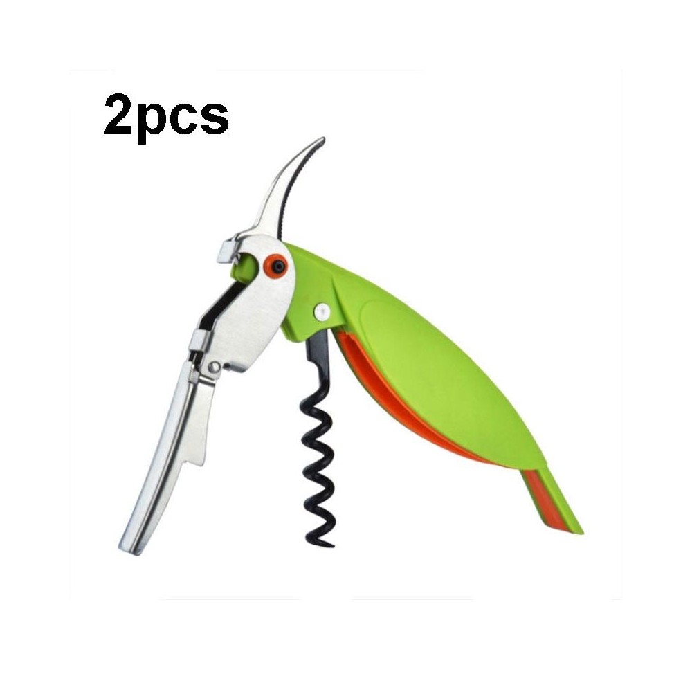 2pcs Parrot Shape Wine Bottle Opener Plastic Bottle Opener(Color Random Delivery)