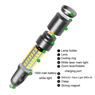 Outdoor Strong Laser Flashlight Telescopic Focus Warning Lighting(H20)