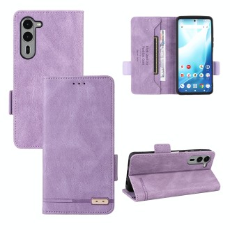 For Fujitsu Arrows F-51E We2 Plus Magnetic Clasp Leather Phone Case(Purple)