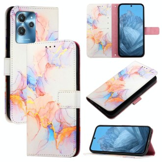 For Oukitel C32 PT003 Marble Pattern Flip Leather Phone Case(Galaxy Marble White)