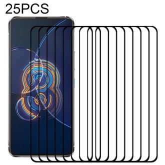 For Asus Zenfone 8 Flip 25 PCS Full Glue Full Cover Screen Protector Tempered Glass Film