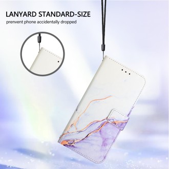 For itel A60 / A60s PT003 Marble Pattern Flip Leather Phone Case(White Purple)