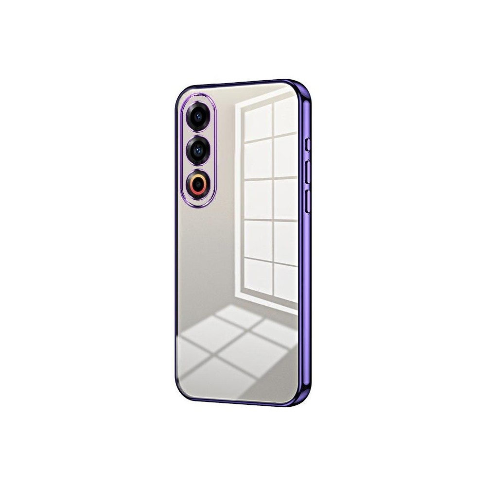 For Meizu 21 Transparent Plating Fine Hole Phone Case(Purple)