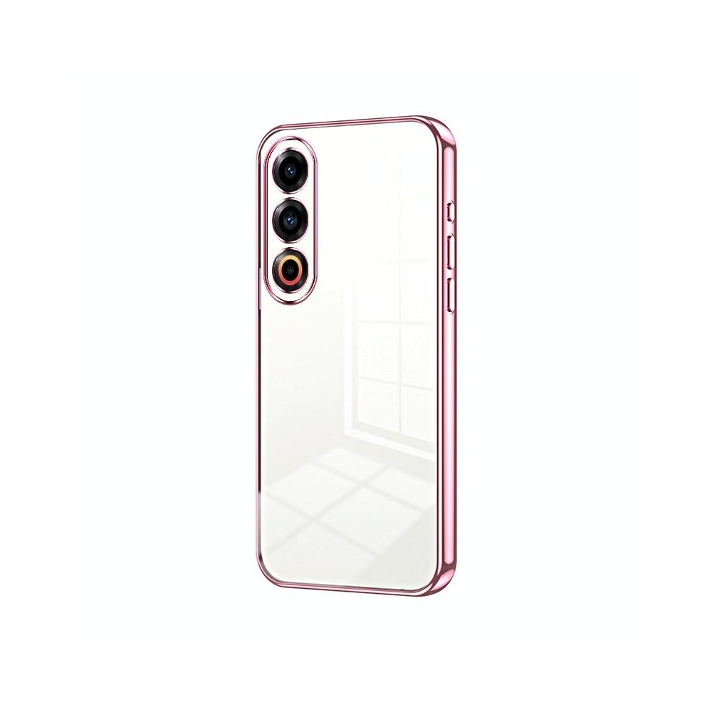 For Meizu 21 Transparent Plating Fine Hole Phone Case(Pink)