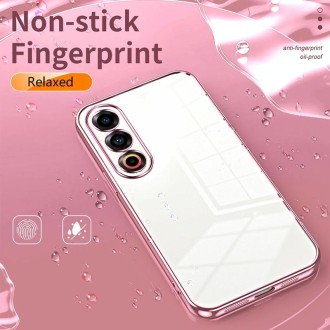 For Meizu 21 Transparent Plating Fine Hole Phone Case(Pink)