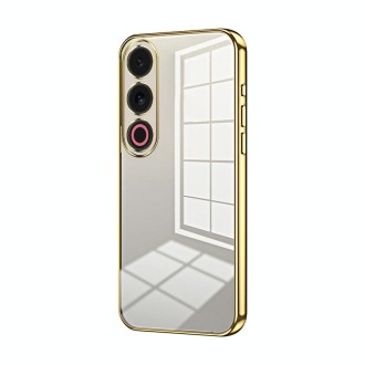 For Meizu 21 Note Transparent Plating Fine Hole Phone Case(Gold)