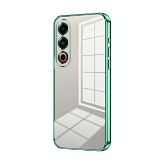 For Meizu 21 Transparent Plating Fine Hole Phone Case(Green)