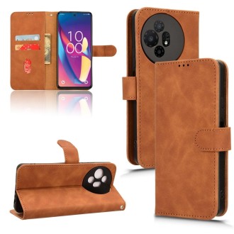 For TCL 50 XL 5G Skin Feel Magnetic Flip Leather Phone Case(Brown)