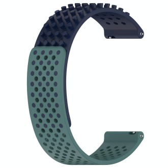 For Samsung Galaxy Watch 6 40mm 20mm Holes Breathable 3D Dots Silicone Watch Band(Midnight Blue+Olive Green)