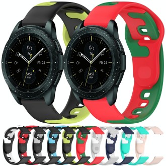 For Samsung Galaxy watch 5 Pro Golf Edition 20mm Double Color Silicone Watch Band(Cyan+White)