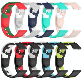 For Samsung Galaxy watch 5 Pro Golf Edition 20mm Double Color Silicone Watch Band(Cyan+White)