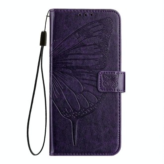 For Itel P40 Embossed Butterfly Leather Phone Case(Dark Purple)