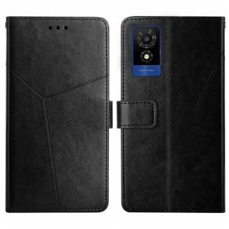 For TCL 502 Y-shaped Pattern Flip Leather Phone Case(Black)