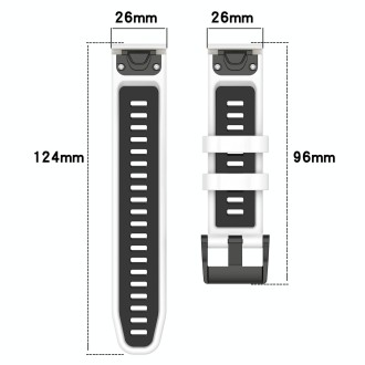 For Garmin Fenix 6X Pro 26mm Sports Two-Color Silicone Watch Band(Olive Green+Black)