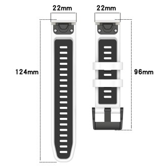 For Garmin MARQ Athlete Gen 2 22mm Sports Two-Color Silicone Watch Band(Grey+Yellow)