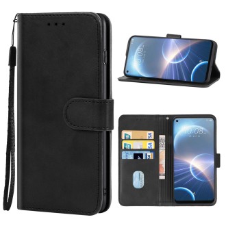 For HTC Desire 22 Pro Leather Phone Case(Black)