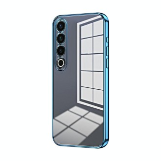 For Meizu 20 Pro Transparent Plating Fine Hole Phone Case(Blue)