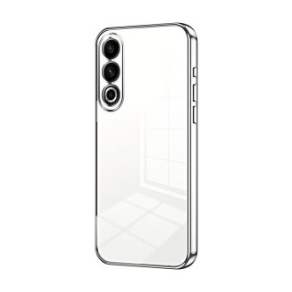 For Meizu 20 Transparent Plating Fine Hole Phone Case(Silver)