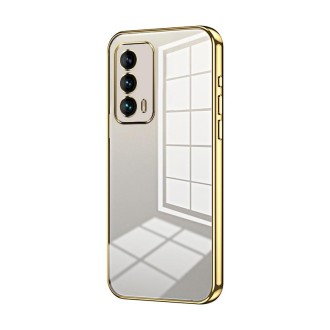 For Meizu 18 / 18s Transparent Plating Fine Hole Phone Case(Gold)