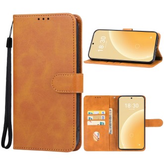 For Meizu 20 Leather Phone Case(Brown)