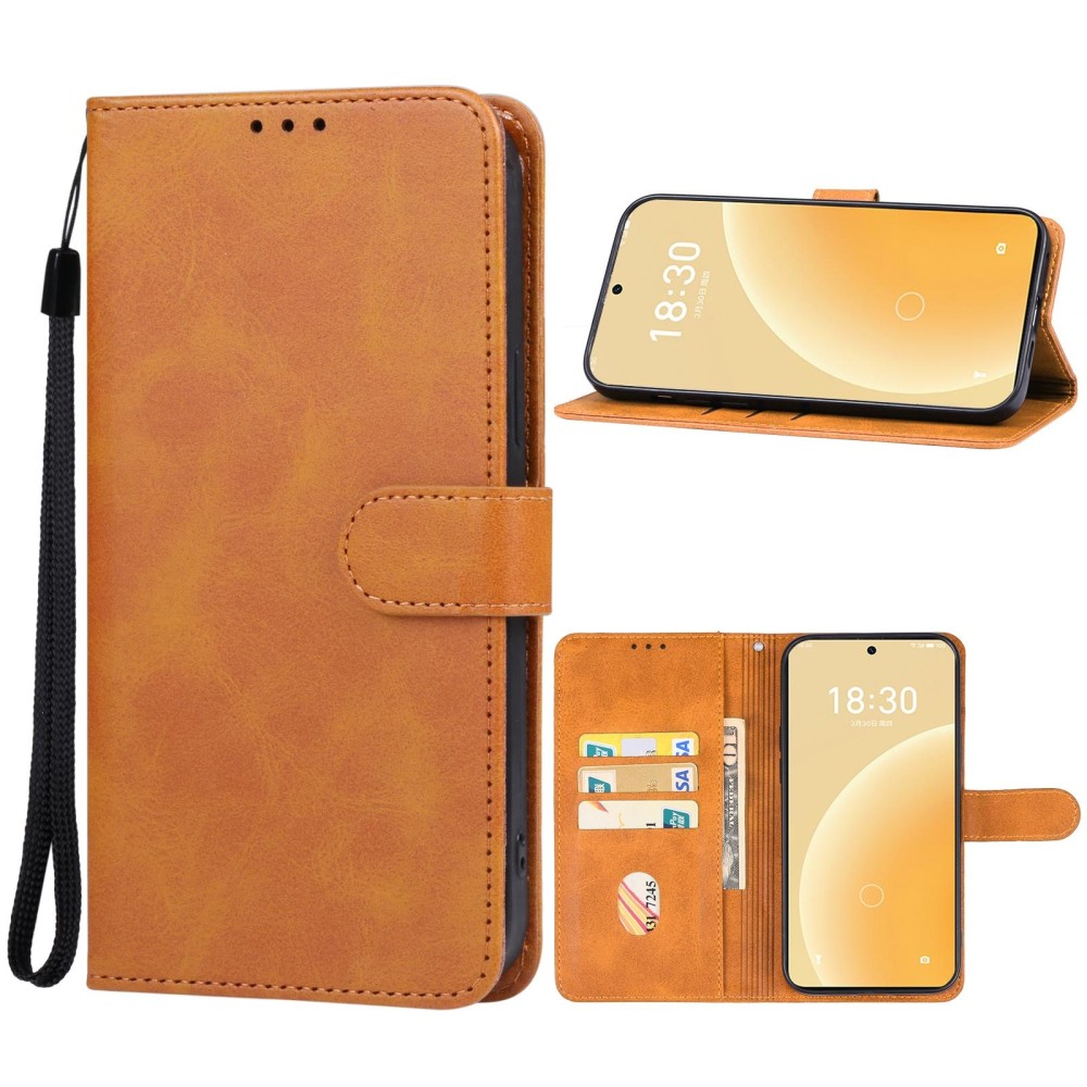 For Meizu 20 Leather Phone Case(Brown)