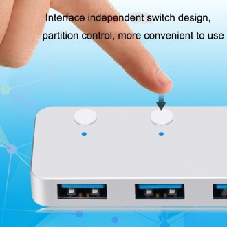 HS0059 Independent Switch USB 3.0 4 Ports Extension Type-C / USB-C Aluminum Alloy HUB, Cable Length: 120cm